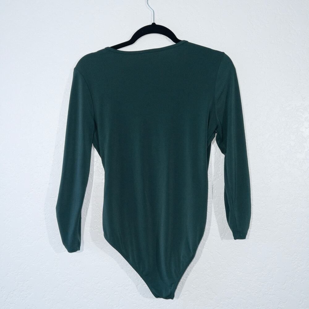 ModCloth Green Suits You Well Faux Wrap Bodysuit Size Large - Picture 7 of 7